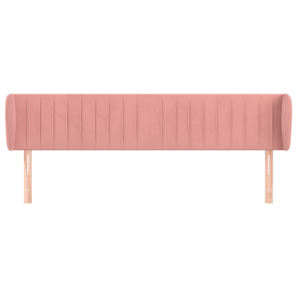 Hoofdbord Met Randen Fluweel 183 x 23 x 78/88 cm Roze