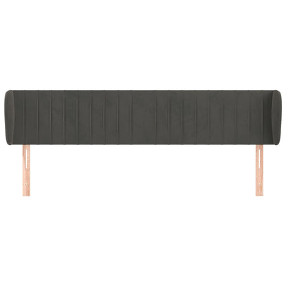 Hoofdbord Met Randen Fluweel 203 x 23 x 78/88 cm Donkergrijs