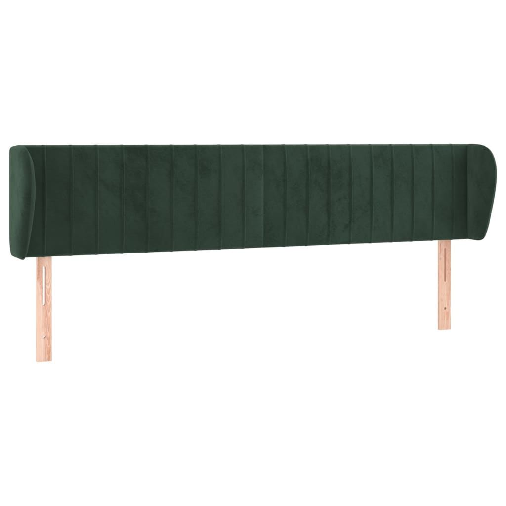 Hoofdbord Met Randen Fluweel 203 x 23 x 78/88 cm Donkergroen