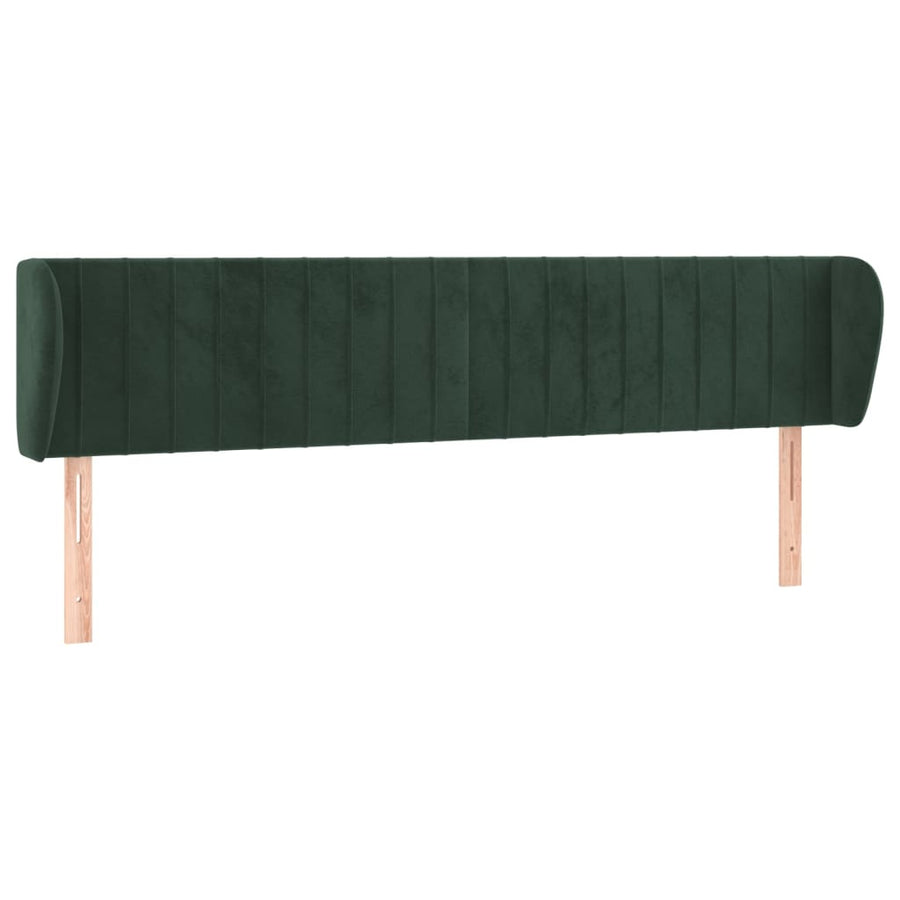 Hoofdbord Met Randen Fluweel 203 x 23 x 78/88 cm Donkergroen
