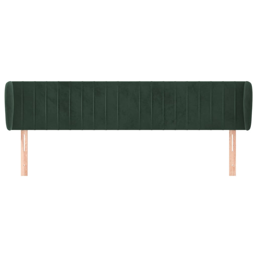 Hoofdbord Met Randen Fluweel 203 x 23 x 78/88 cm Donkergroen