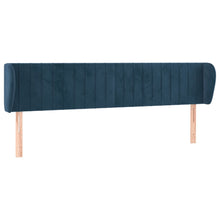 Hoofdbord Met Randen Fluweel 203 x 23 x 78/88 cm Donkerblauw