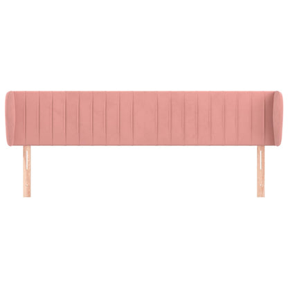 Hoofdbord Met Randen Fluweel 203 x 23 x 78/88 cm Roze