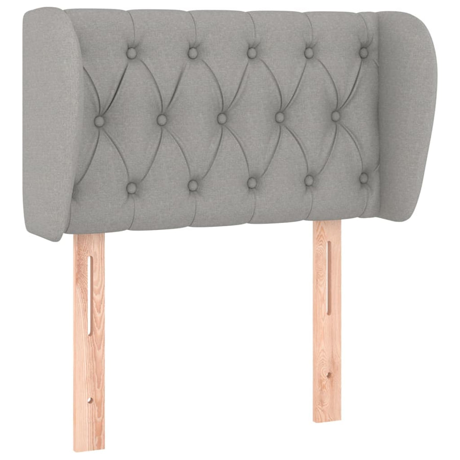 Hoofdbord Met Randen Stof 83 x 23 x 78/88 cm Lichtgrijs