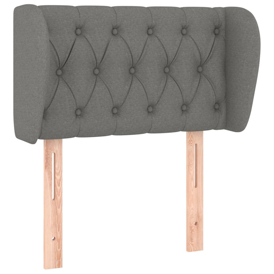 Hoofdbord Met Randen Stof 83 x 23 x 78/88 cm Donkergrijs