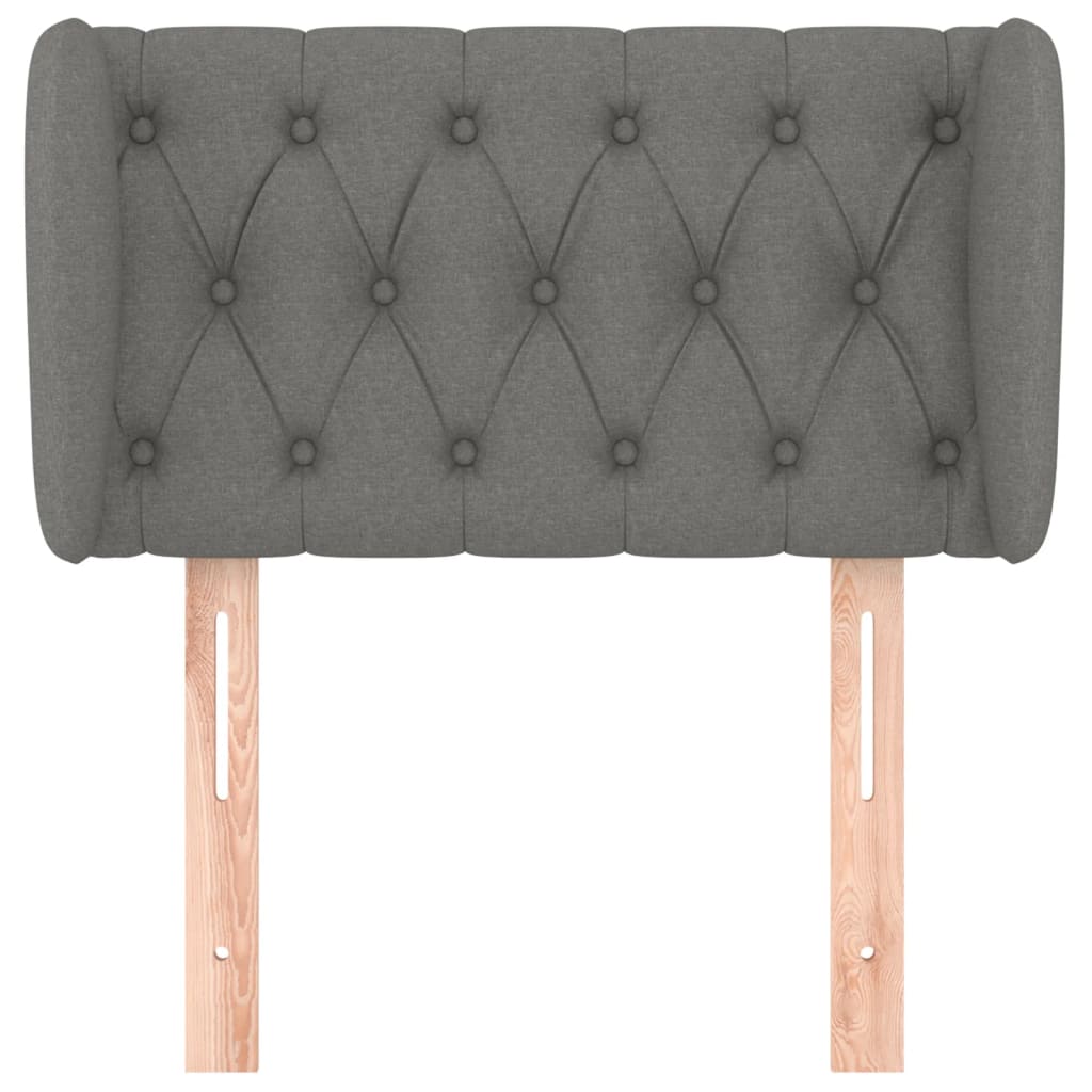 Hoofdbord Met Randen Stof 83 x 23 x 78/88 cm Donkergrijs