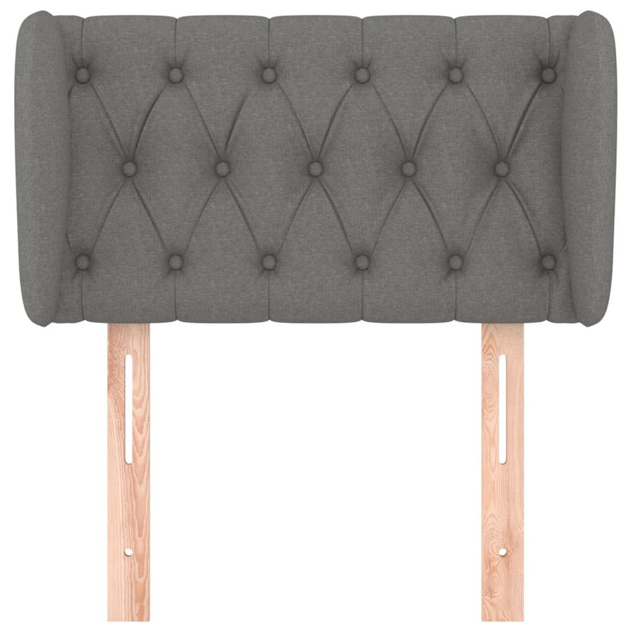 Hoofdbord Met Randen Stof 83 x 23 x 78/88 cm Donkergrijs