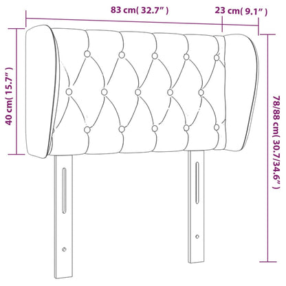 Hoofdbord Met Randen Stof 83 x 23 x 78/88 cm Zwart