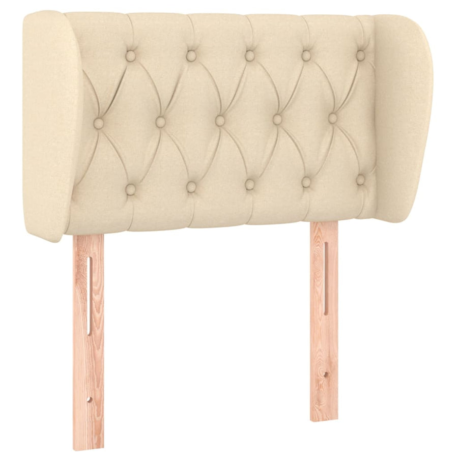 Hoofdbord Met Randen Stof Kleurig 83 x 23 x 78/88 cm Crème