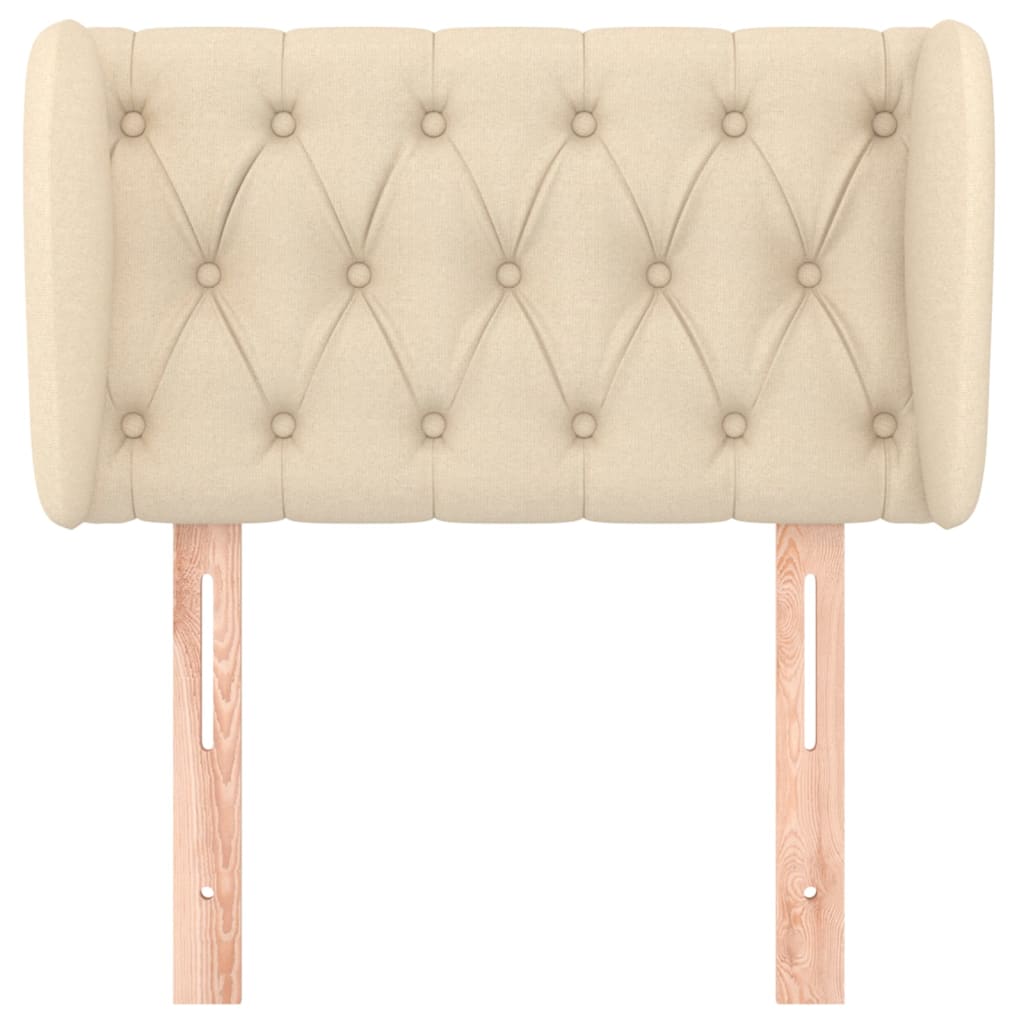 Hoofdbord Met Randen Stof Kleurig 83 x 23 x 78/88 cm Crème