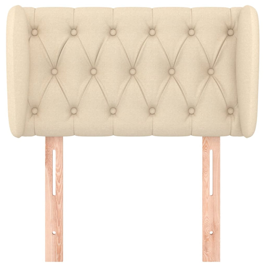 Hoofdbord Met Randen Stof Kleurig 83 x 23 x 78/88 cm Crème