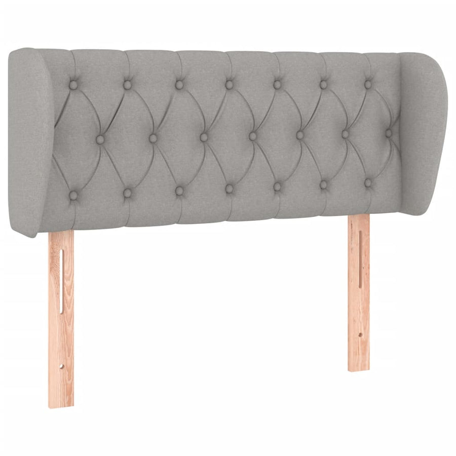 Hoofdbord Met Randen Stof 93 x 23 x 78/88 cm Lichtgrijs