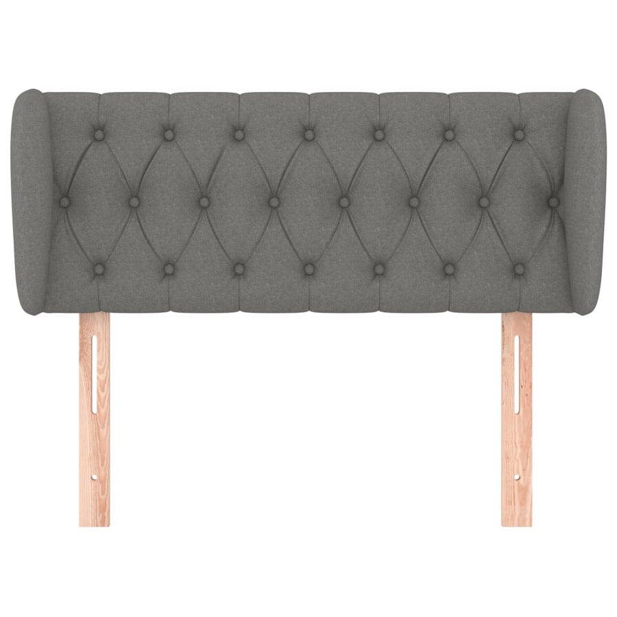 Hoofdbord Met Randen Stof 93 x 23 x 78/88 cm Donkergrijs