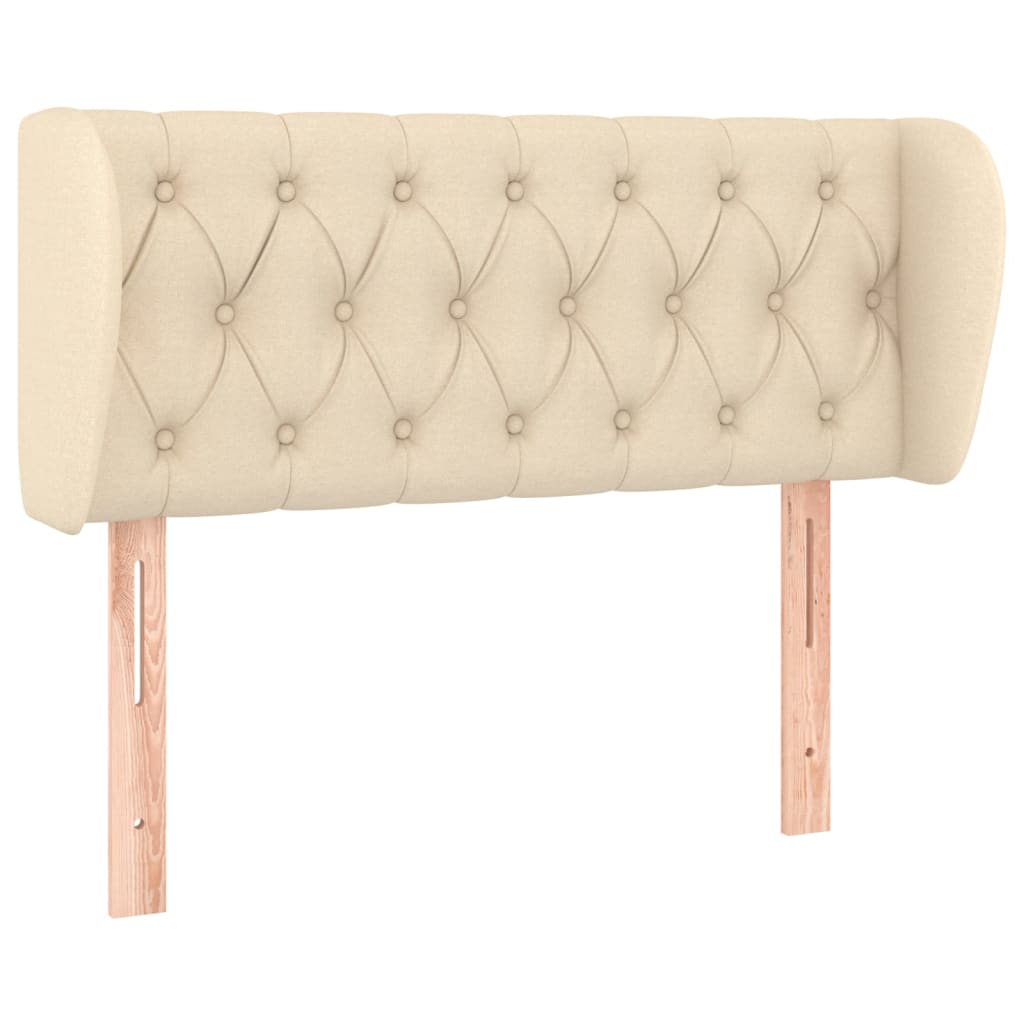 Hoofdbord Met Randen Stof Kleurig 93 x 23 x 78/88 cm Crème