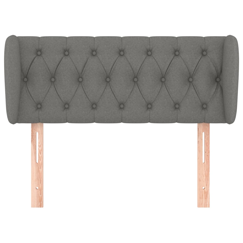 Hoofdbord Met Randen 103X23X78/88 Cm Stof Donkergrijs 103 x 23 x 78/88 cm