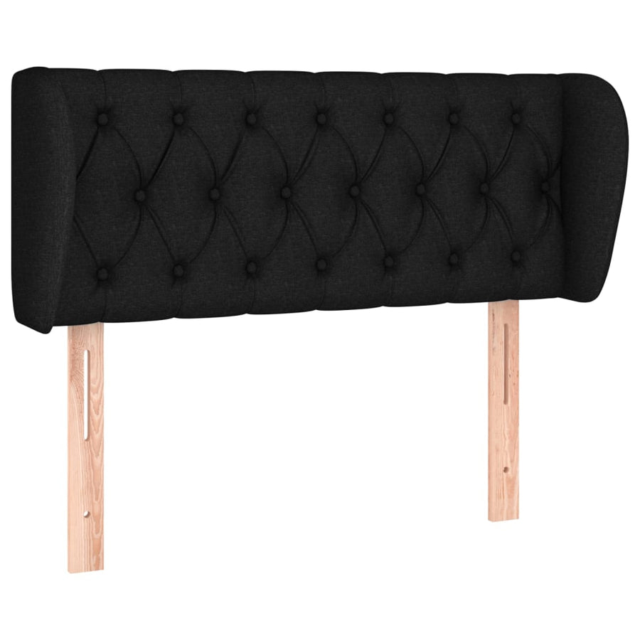 Hoofdbord Met Randen 103X23X78/88 Cm Stof Zwart 103 x 23 x 78/88 cm