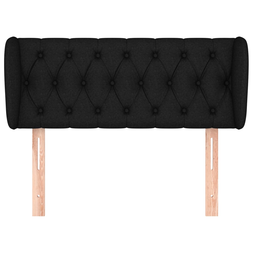 Hoofdbord Met Randen 103X23X78/88 Cm Stof Zwart 103 x 23 x 78/88 cm