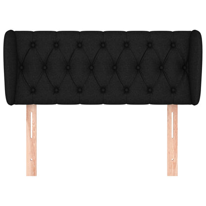 Hoofdbord Met Randen 103X23X78/88 Cm Stof Zwart 103 x 23 x 78/88 cm