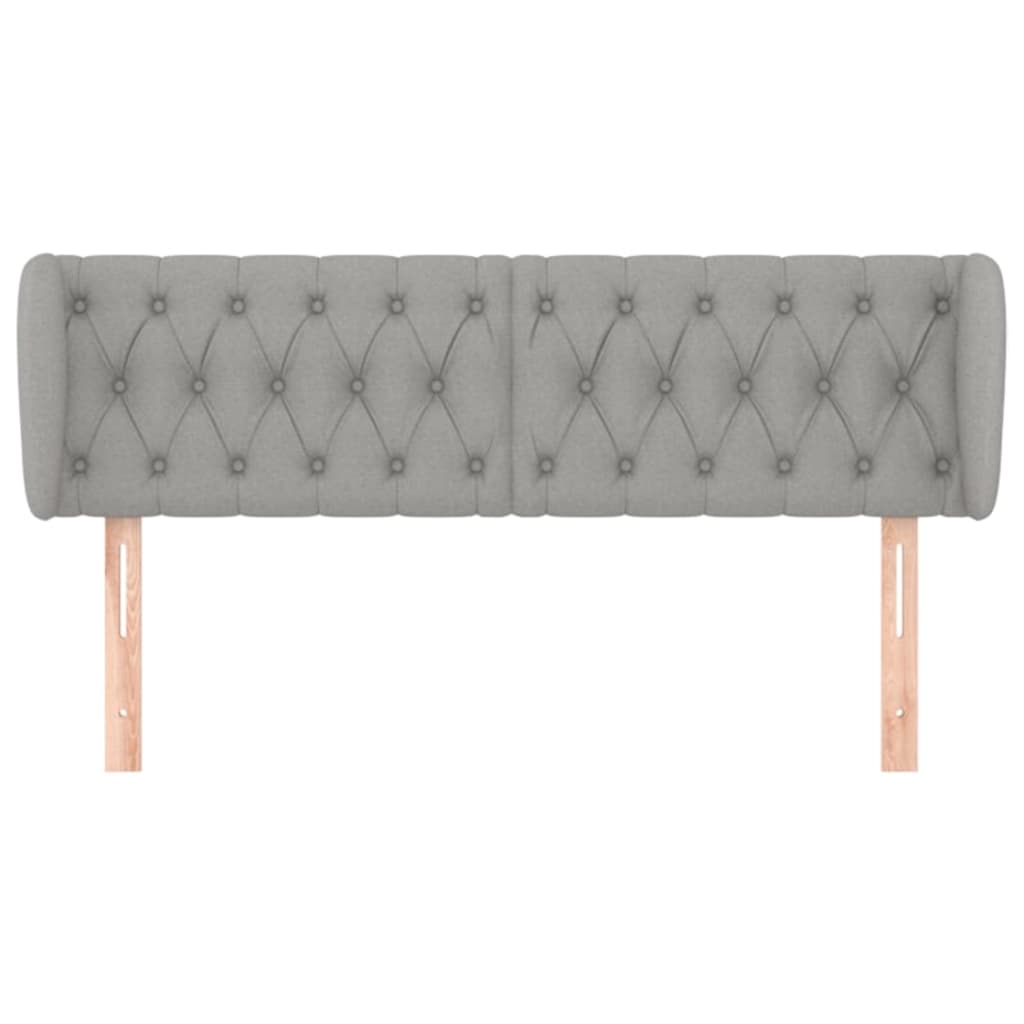 Hoofdbord Met Randen Stof 147 x 23 x 78/88 cm Lichtgrijs