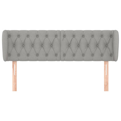 Hoofdbord Met Randen Stof 147 x 23 x 78/88 cm Lichtgrijs