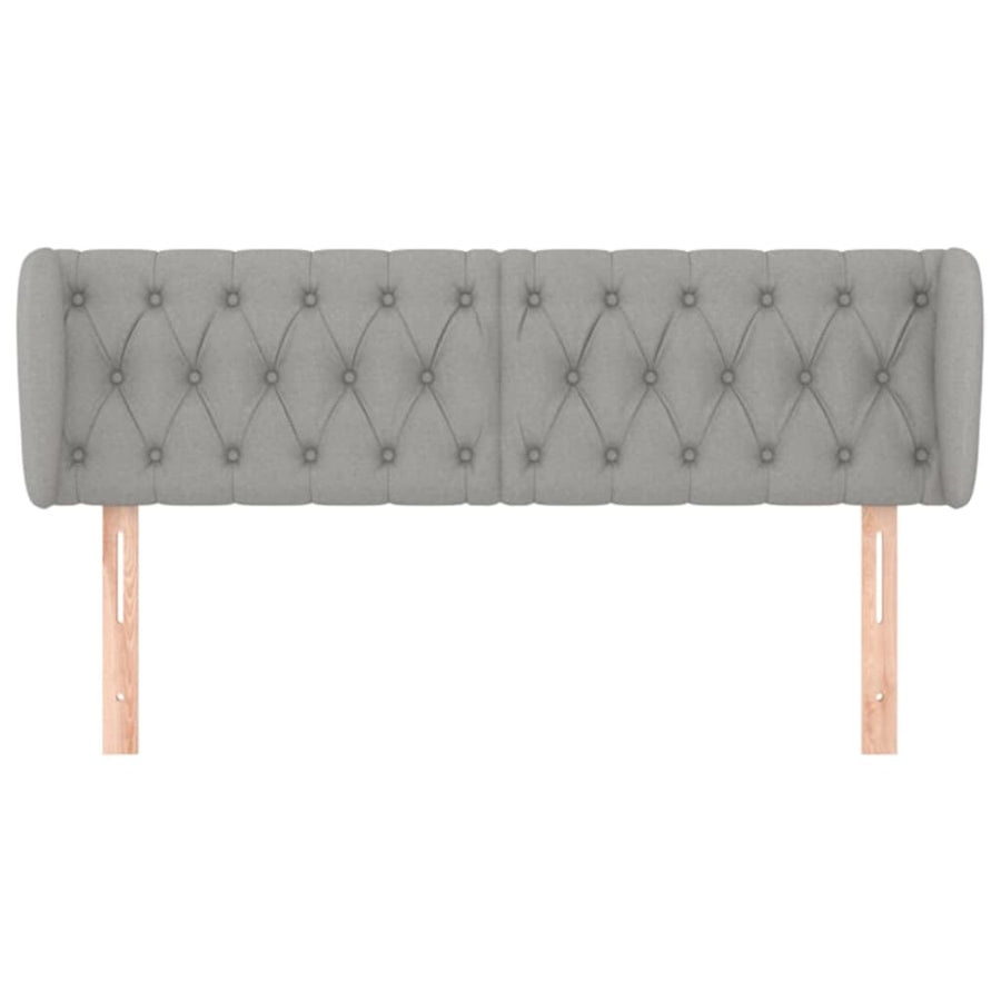 Hoofdbord Met Randen Stof 147 x 23 x 78/88 cm Lichtgrijs