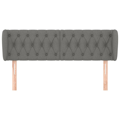 Hoofdbord Met Randen Stof 147 x 23 x 78/88 cm Donkergrijs