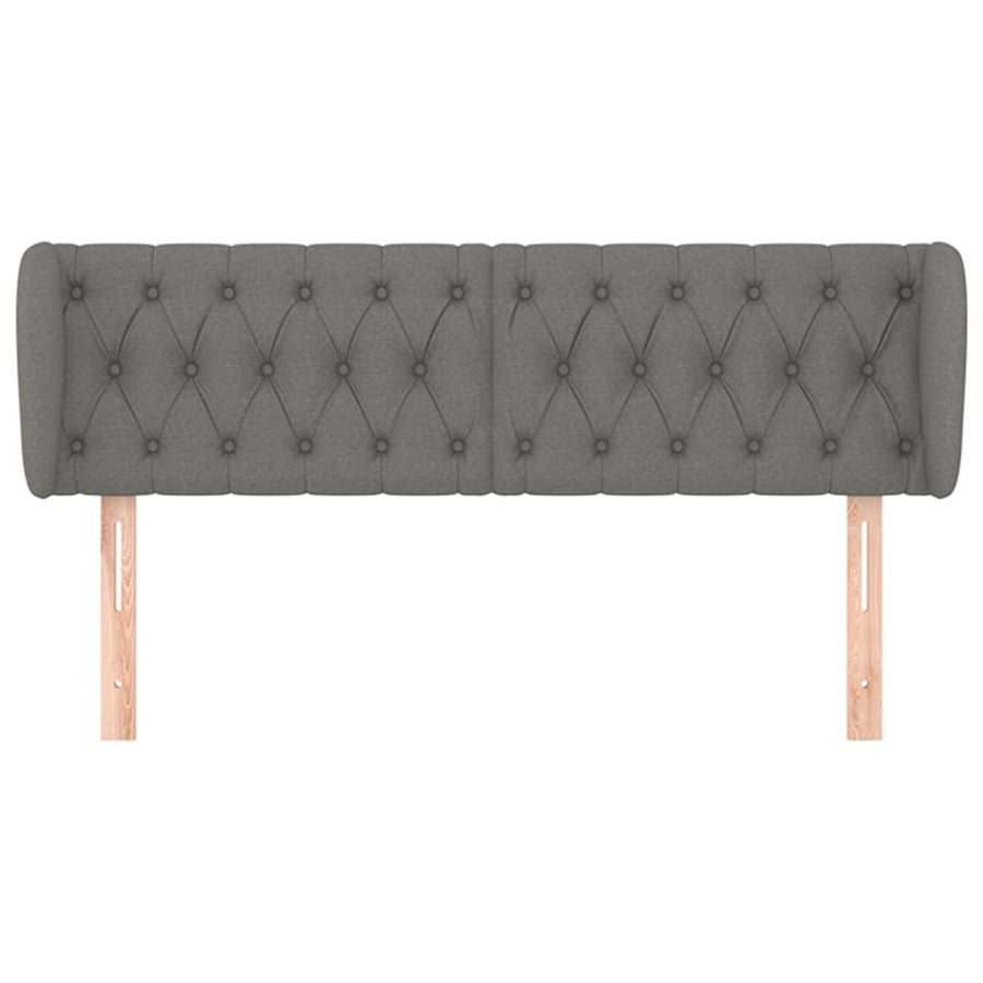 Hoofdbord Met Randen Stof 147 x 23 x 78/88 cm Donkergrijs