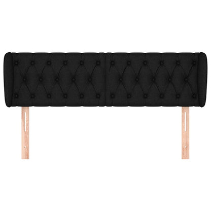Hoofdbord Met Randen Stof 147 x 23 x 78/88 cm Zwart