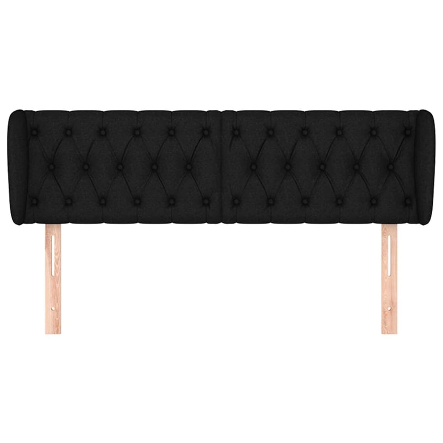 Hoofdbord Met Randen Stof 147 x 23 x 78/88 cm Zwart