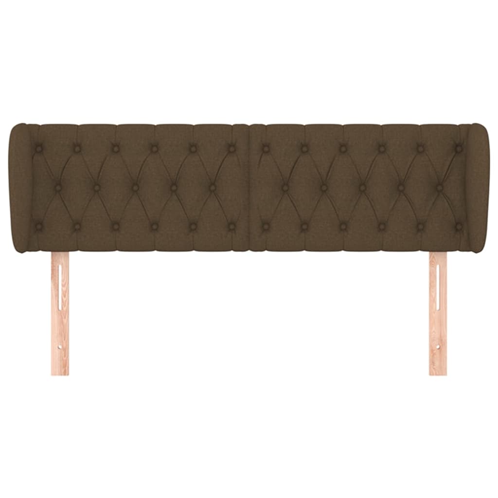 Hoofdbord Met Randen Stof 147 x 23 x 78/88 cm Donkerbruin