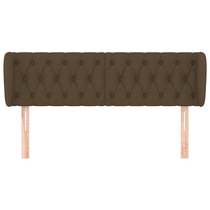 Hoofdbord Met Randen Stof 147 x 23 x 78/88 cm Donkerbruin