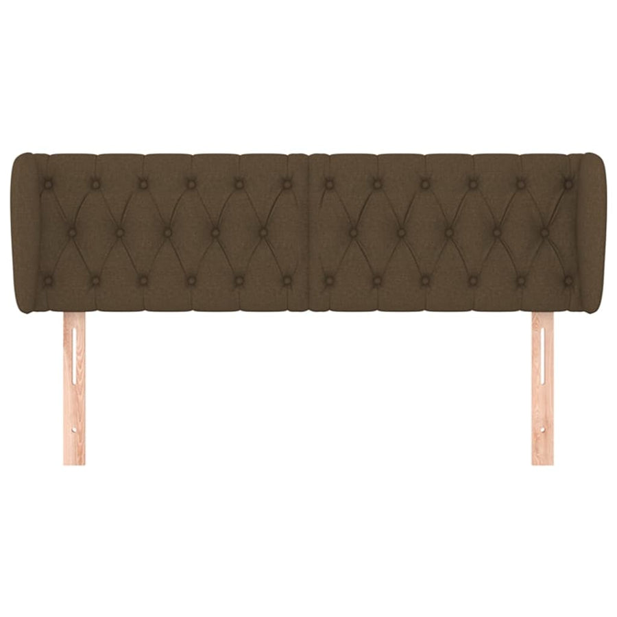 Hoofdbord Met Randen Stof 147 x 23 x 78/88 cm Donkerbruin