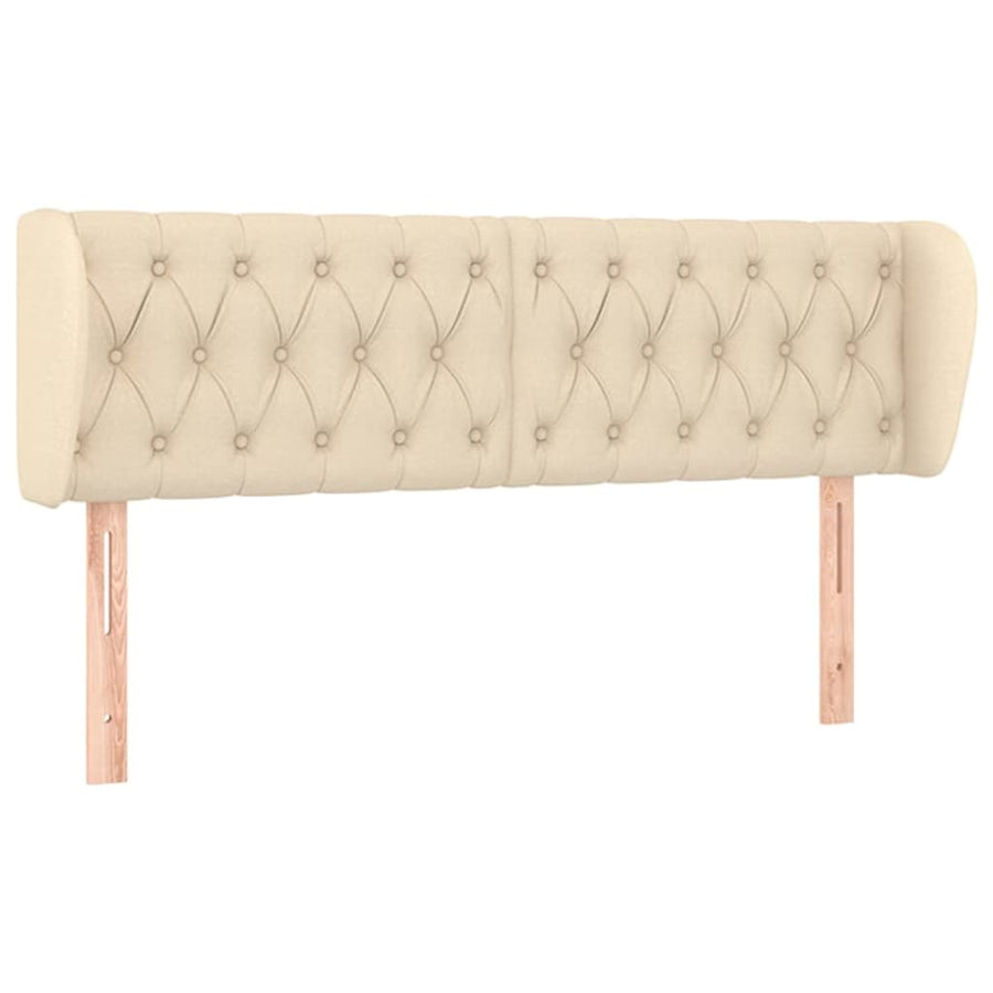 Hoofdbord Met Randen Stof Kleurig 147 x 23 x 78/88 cm Crème