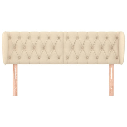 Hoofdbord Met Randen Stof Kleurig 147 x 23 x 78/88 cm Crème
