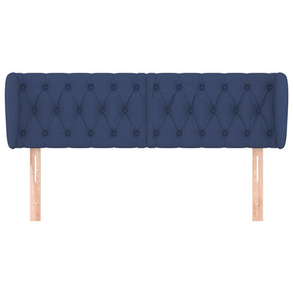 Hoofdbord Met Randen Stof 147 x 23 x 78/88 cm Blauw