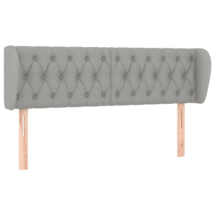 Hoofdbord Met Randen Stof 163 x 23 x 78/88 cm Lichtgrijs