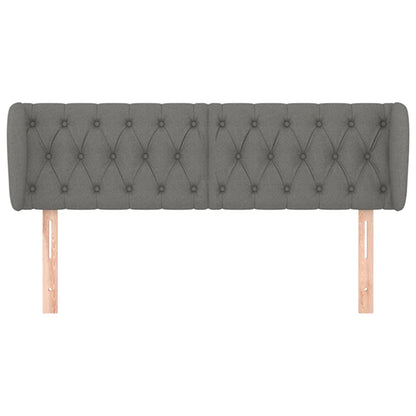 Hoofdbord Met Randen Stof 163 x 23 x 78/88 cm Donkergrijs