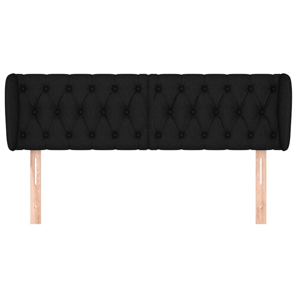 Hoofdbord Met Randen Stof 163 x 23 x 78/88 cm Zwart