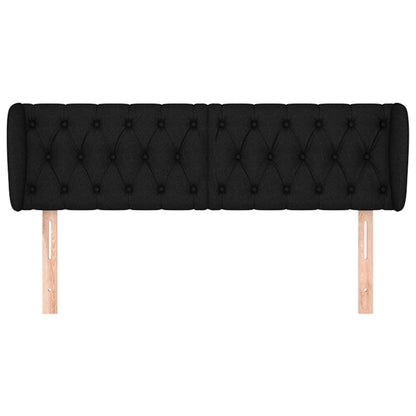 Hoofdbord Met Randen Stof 163 x 23 x 78/88 cm Zwart