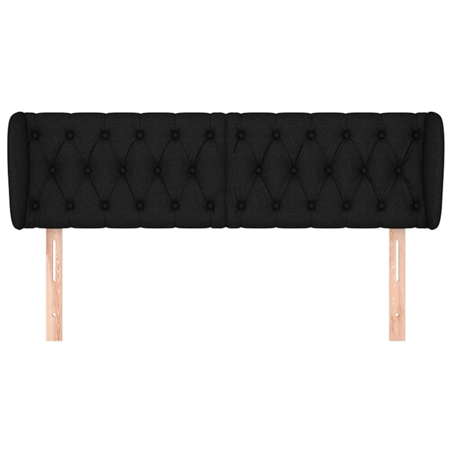 Hoofdbord Met Randen Stof 163 x 23 x 78/88 cm Zwart