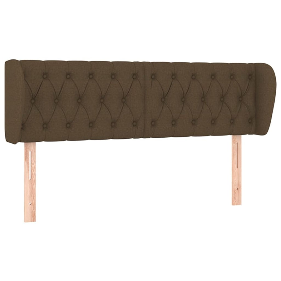 Hoofdbord Met Randen Stof 163 x 23 x 78/88 cm Donkerbruin