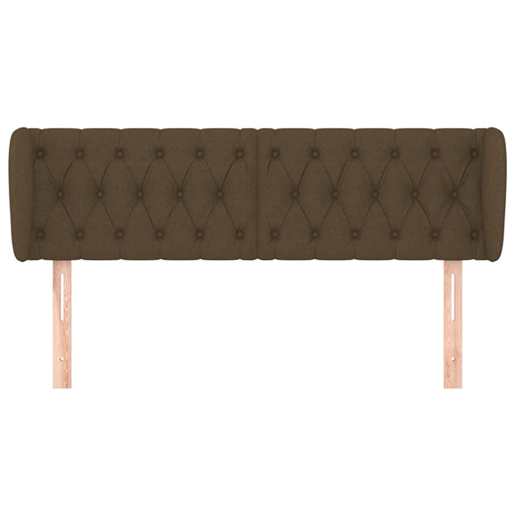 Hoofdbord Met Randen Stof 163 x 23 x 78/88 cm Donkerbruin