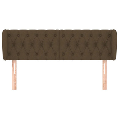 Hoofdbord Met Randen Stof 163 x 23 x 78/88 cm Donkerbruin