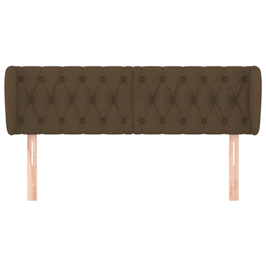Hoofdbord Met Randen Stof 163 x 23 x 78/88 cm Donkerbruin