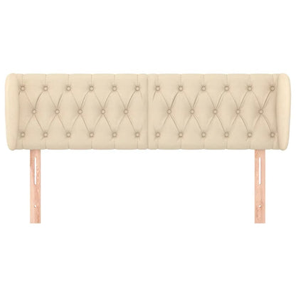 Hoofdbord Met Randen Stof Kleurig 163 x 23 x 78/88 cm Crème