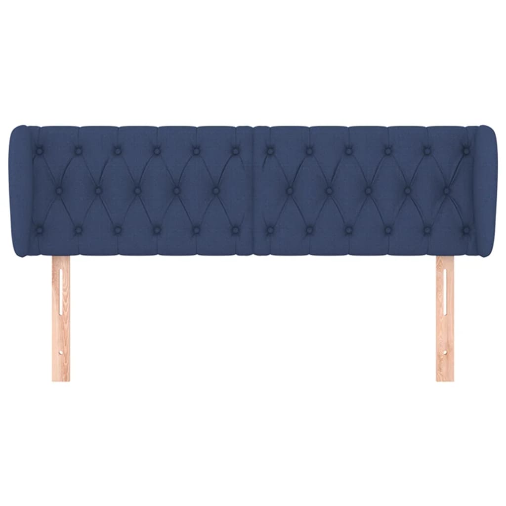 Hoofdbord Met Randen Stof 163 x 23 x 78/88 cm Blauw