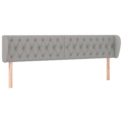 Hoofdbord Met Randen Stof 183 x 23 x 78/88 cm Lichtgrijs