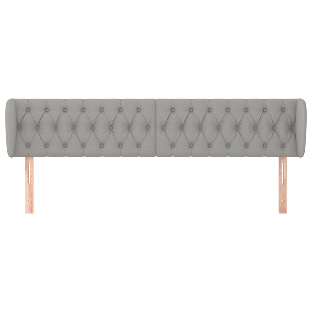Hoofdbord Met Randen Stof 183 x 23 x 78/88 cm Lichtgrijs