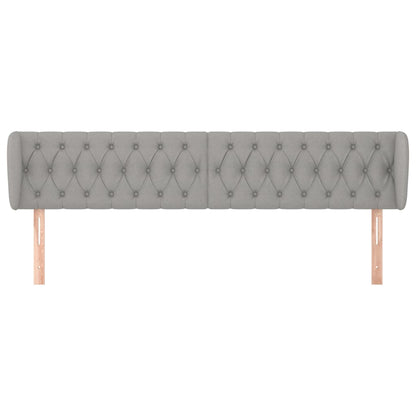 Hoofdbord Met Randen Stof 183 x 23 x 78/88 cm Lichtgrijs