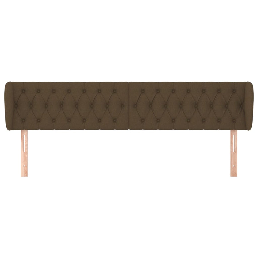Hoofdbord Met Randen Stof 183 x 23 x 78/88 cm Donkerbruin